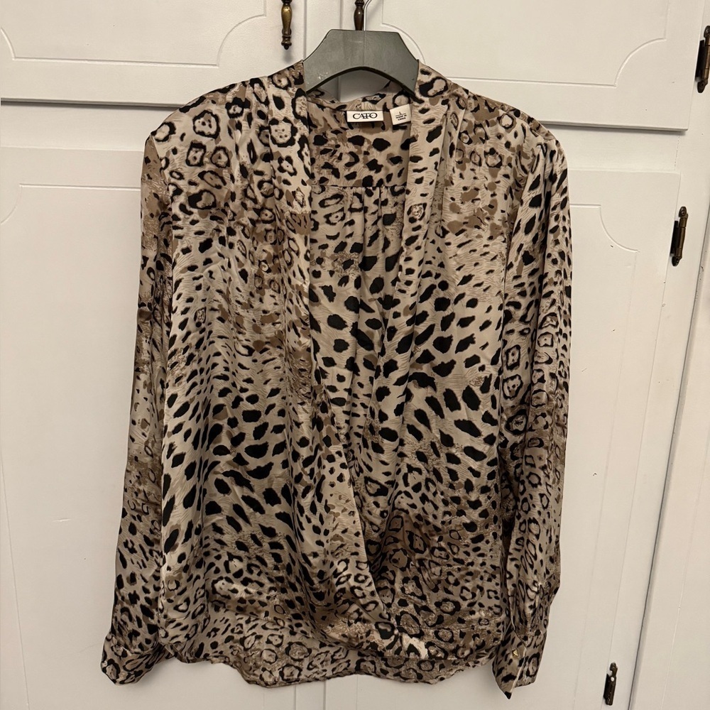 Cato beautiful animal print Open blouse Large